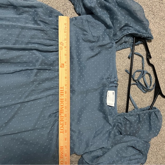 ASOS Dusty Blue ruffle maxi dress - Picture 7 of 8